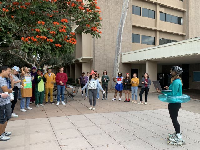 Announcing costume contest winners