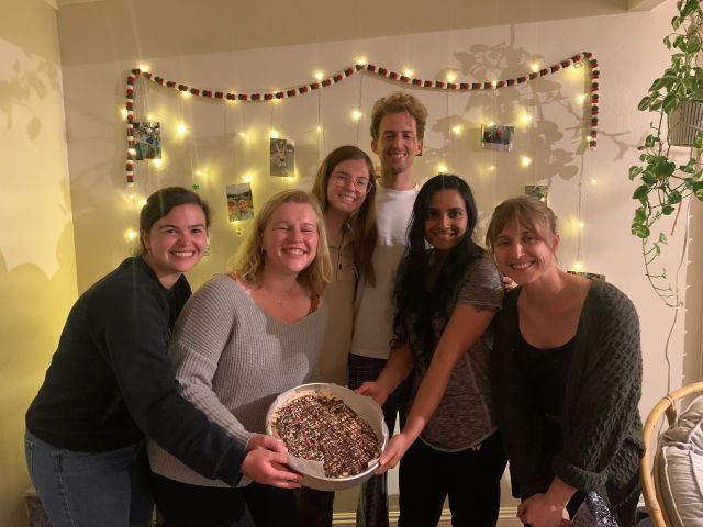 Social Committee prepping vegan and gf treats to bring to the exchange